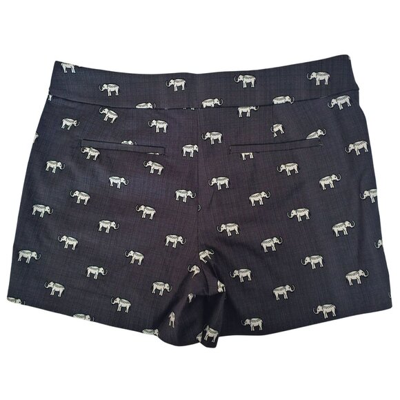 LOFT Coastal Gray (Dark Gray/Blue) Elephant Print The Riviera Short Size 8 - Picture 4 of 11